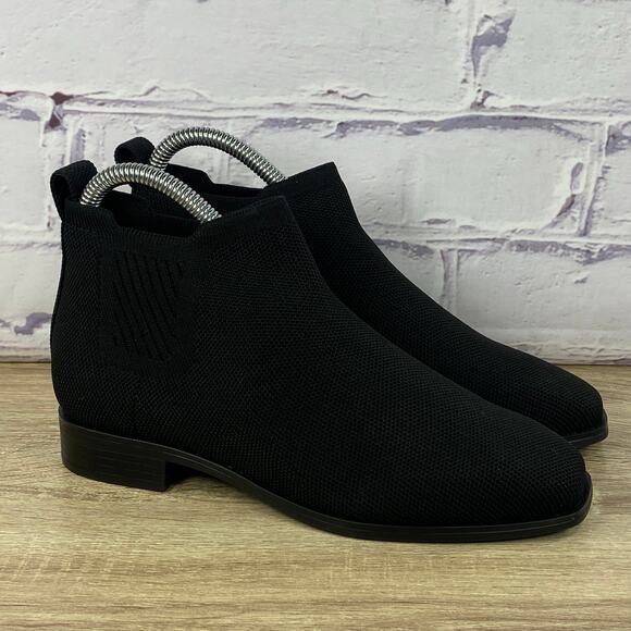 Vivaia Ryan Black Square Toe Water Repellant Anke Boots Women's EU 35 US 5 - Picture 1 of 9
